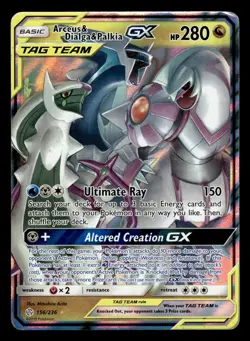 Arceus & Dialga & Palkia GX 156/236 UItra Rare Cosmic Eclipse Pokemon Card - Image 1