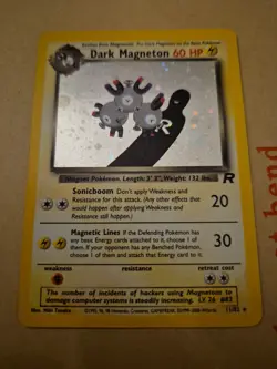 Pokemon TCG Dark Magneton 11/82 Holo Card Team Rocket LP+ - Image 1