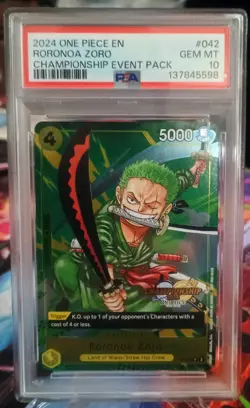 Roronoa Zoro (CS 2024 Event Pack) P-042 One Piece Promotion Cards Foil - PSA 10 - Image 1