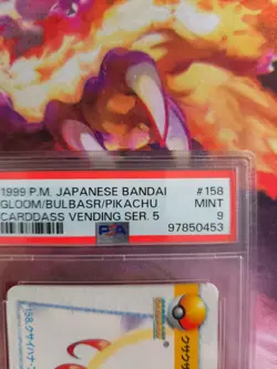 Pokemon Card carddass vending anime Japanese Pikachu Bulbasaur Gloom #158 PSA 9 - Image 4