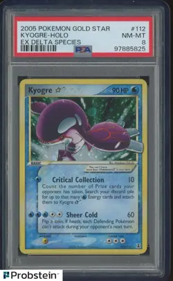 2005 Pokemon Gold Star Ex Delta Species #112 Kyogre Holo PSA 8 NM-MT - Image 1