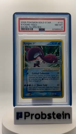 2005 Pokemon Gold Star Ex Delta Species #112 Kyogre Holo PSA 8 NM-MT - Image 2