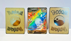 Pokemon Karten Glurak VMAX Gold Metallkarten 3er Set – Fan Edition– Geschenkidee - Image 2