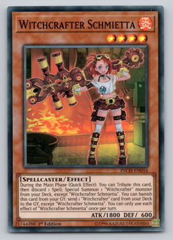 Witchcrafter Schmietta - INCH-EN016 - Super Rare - 1st Edition Yugioh - Image 1