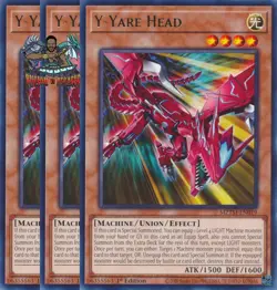 Yugioh! 3x Y-Yare Head MZTM-EN019 Rare 1st Ed NM - Image 1