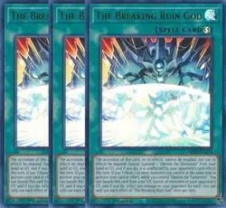 Yugioh - The Breaking Ruin God x 3 - 1st Edition Ultra Rare NM - Free Holo Card - Image 1