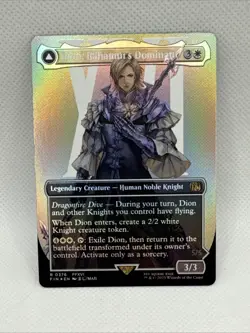 MTG - Dion, Bahamut's Dominant (Borderless) Final Fantasy Foil NM Pack Fresh - Image 1