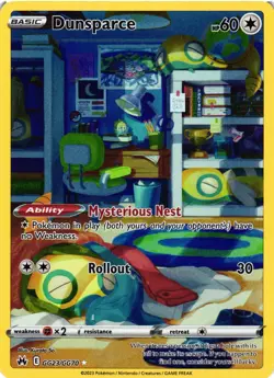 Pokemon TCG Dunsparce Crown Zenith: Galarian Gallery GG23/GG70 Holo Rare NM - Image 1