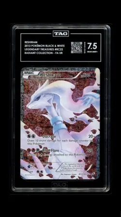 TAG 7.5 Reshiram Full Art RC22/RC25 Ultra Rare Holo Legendary Treasures Pokemon - Image 1