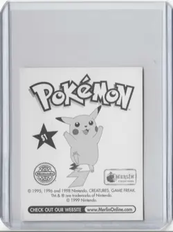 Pokemon- 1999 Merlin Pikachu Sticker #S1 Prism - Image 2