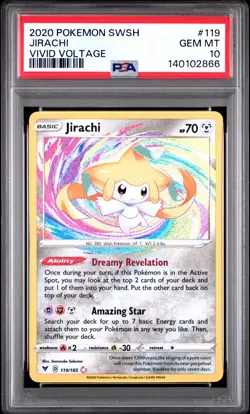 2020 POKEMON SWORD & SHIELD VIVID VOLTAGE #119 JIRACHI PSA 10 - Image 1
