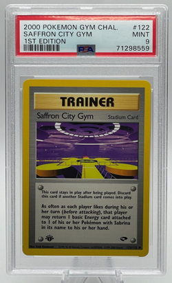 2000 POKEMON GYM CHALLENGE #122 SAFFRON CITY GYM 1ST EDITION PSA 9 MINT - Image 1