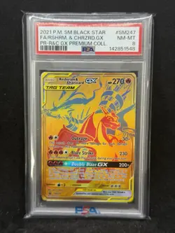 Pokemon TCG 2021 Sm Black Star Promo #SM247 Fa/Rshrm. & Chrzrd.Gx NM-MT PSA 8 - Image 1