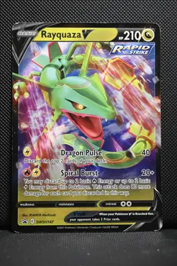 Rayquaza V SWSH147 Holo Promo Sword & Shield Promo Pokemon DMG - Image 1
