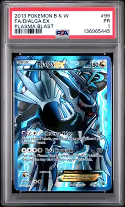2013 POKEMON BLACK & WHITE PLASMA BLAST #99 FULL ART/DIALGA EX PSA 1 - Image 1