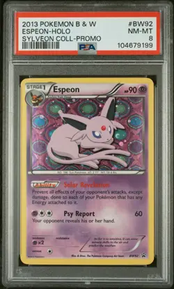 2013 POKEMON BW BLACK STAR PROMO ESPEON #BW92 HOLO PSA 8 NM #104679199 - Image 1