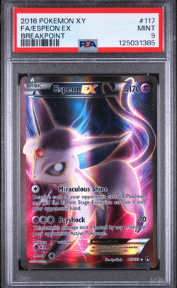 2016 #117 Full Art / Espeon EX PSA 9 XY Breakpoint Pokemon - Image 1
