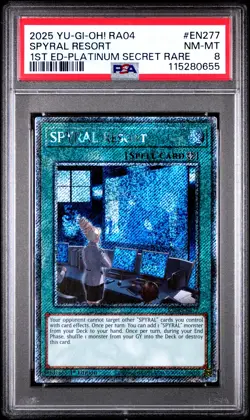 2025 YU-GI-OH! RA04-QUARTER CENTURY STAMPEDE #EN277 SPYRAL RESORT PSA 8 - Image 1