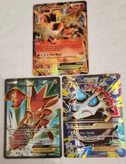 Pokemon EX Mega Evolution Foil 3 Card Lot Charizard EX Scizor EX M Glalie EX - Image 1