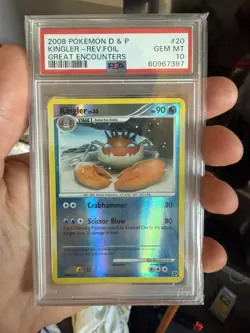 PSA 10 Kingler Reverse Holo Great Encounters D & P Pokemon 2008 LOW POP GEM MINT - Image 1