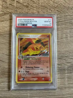 Pokemon Typhlosion Reverse Holo Foil #17 EX Unseen Forces 2005 PSA 10 Gem Mint - Image 1