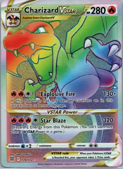 Charizard VSTAR Secret 174/172 SWSH09: Brilliant Stars Pokemon Secret Rare LP - Image 1