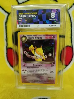 Pokemon Team Rocket Set 2000 Holo Dark Hypno 9/82 Ace Graded 8 NM-MT - Image 1