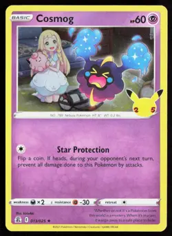 Cosmog 013/025 Rare Celebrations Pokemon Holo LP - Image 1