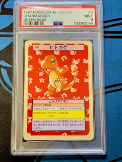 PSA 9 Pokemon Japanese Charmander Green Back 1997 Topsun #P161 - Image 1