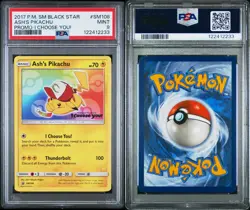 2017 POKEMON SM BLACK STAR PROMO I CHOOSE YOU! #SM108 ASH'S PIKACHU PSA 9 - Image 3