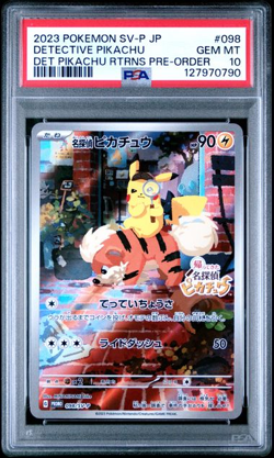 2023 POKEMON JAPANESE SV-P PROMO #098 DETECTIVE PIKACHU PSA 10 #1 - Image 1