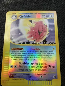 2002 Pokemon Expedition Clefable Reverse Holo 07/165 Rare E-reader - Image 1