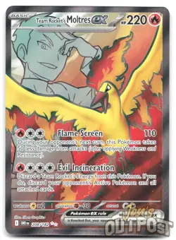 Team Rocket's Moltres ex 208/182 Ultra Rare Destined Rivals Pokemon NM - Image 1