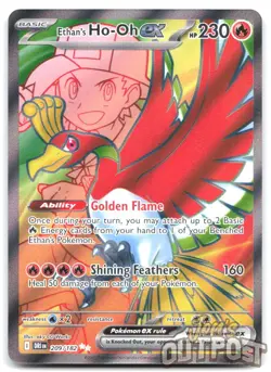 Ethan's Ho-Oh ex 209/182 Ultra Rare Destined Rivals Pokemon NM - Image 1