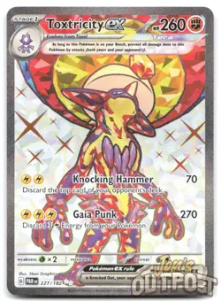 Toxtricity ex 227/182 Ultra Rare Paradox Rift Pokemon NM - Image 1