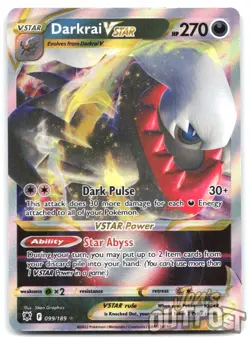Darkrai VSTAR 099/189 Holo VSTAR Rare Astral Radiance Pokemon NM - Image 1