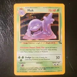 Muk 13/62 Holo Rare Fossil Pokemon TCG Moderately Played - Image 1