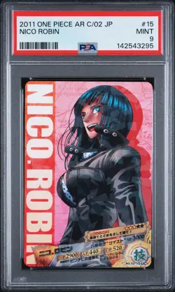 PSA 9 2011 CARDDASS ONE PIECE JAPANESE AR CARDDASS 02 NICO ROBIN 15 - Image 1