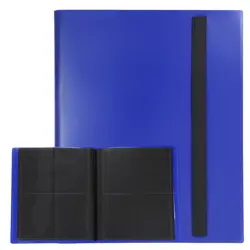 4 Pocket Trading Card Binder 160 Side-Loading Card Binder, Dark Blue - Image 1