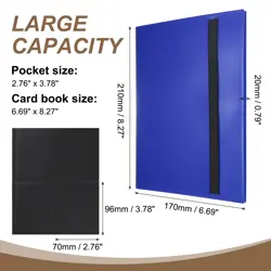 4 Pocket Trading Card Binder 160 Side-Loading Card Binder, Dark Blue - Image 2