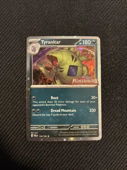 Pokemon TCG Tyranitar Holo Rare Card 135/193 Paldea Evolved Promo Stamped - Image 1