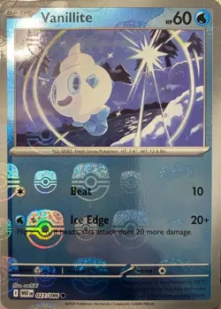 Pokemon 2025 White Flare Vanillite 27/86 Master Ball Holo NM 027/086 - Image 1