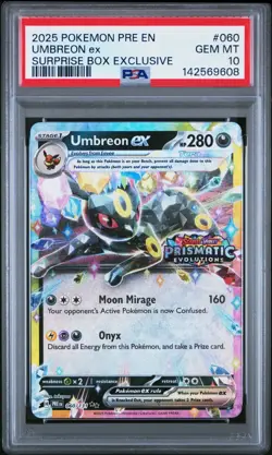 Umbreon Ex 060/131 Pokemon Prismatic Evolutions Surprise Box Exclusive PSA 10 - Image 1