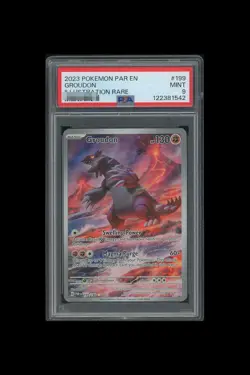 2023 POKEMON PAR EN-PARADOX RIFT ILLUSTRATION RARE #199 GROUDON PSA 9 - Image 1
