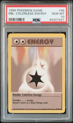 1999 POKEMON GAME #96 DBL. COLORLESS ENERGY PSA 10 - Image 1