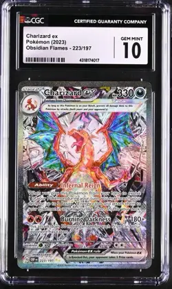 Pokemon Charizard ex 223/197 Obsidian Flames Special Illustration Rare CGC 10 - Image 1