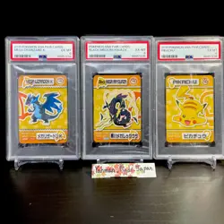 PSA 6 SET MEGA CHARIZARD RAYQUAZA & PIKACHU POKEMON ANA PAIR CARDS JAPANESE - Image 1