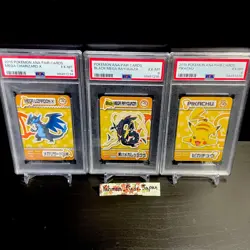PSA 6 SET MEGA CHARIZARD RAYQUAZA & PIKACHU POKEMON ANA PAIR CARDS JAPANESE - Image 2