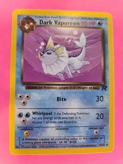 Dark Vaporeon Team Rocket Pokemon Card WOTC NM - Image 1