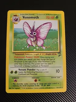 Venomoth 31/130 - 2000 Base Set 2 Pokemon TCG Vintage WOTC Rare NM/M - Image 1